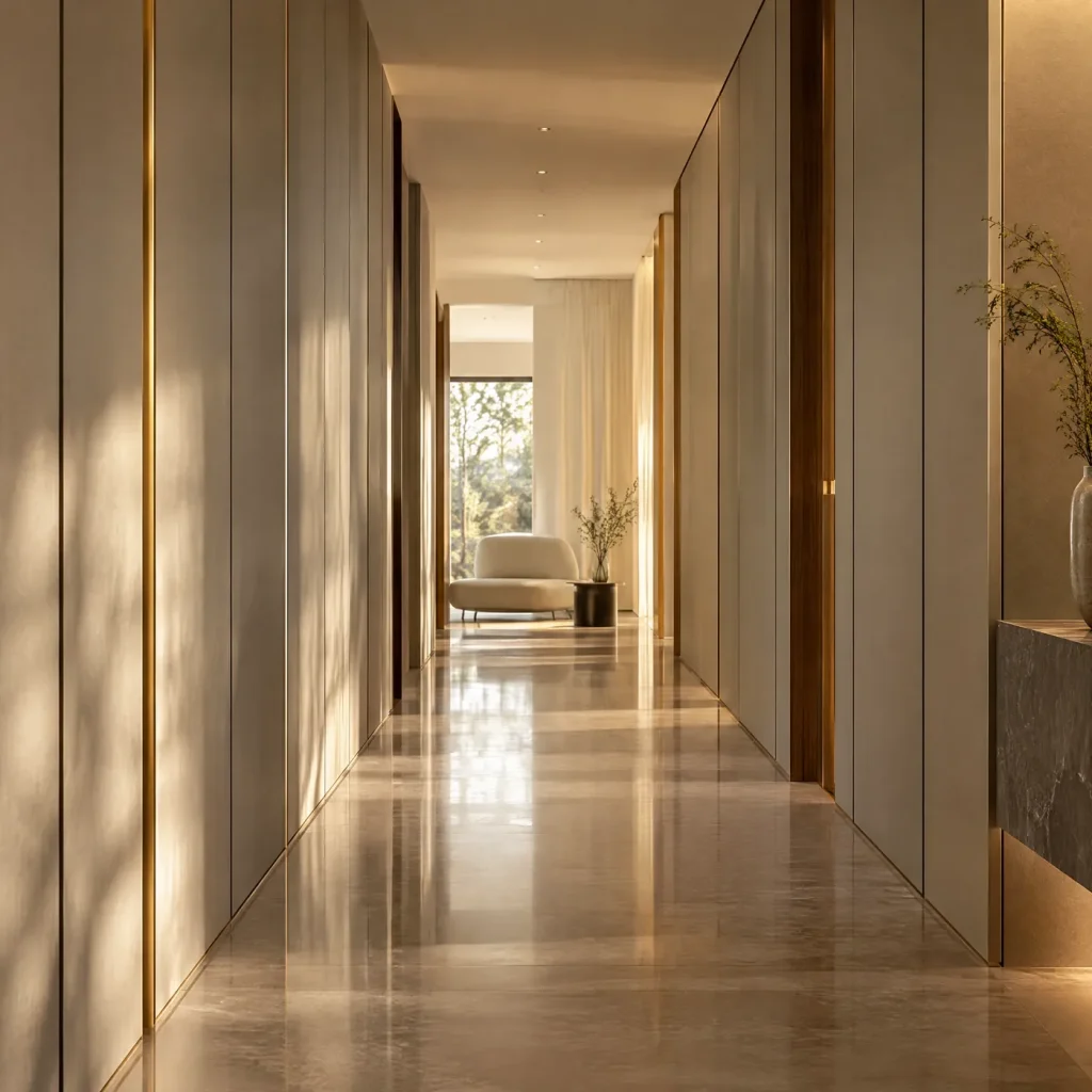 Residential project – Corridor Trim Lines with Eysin Board mouldings