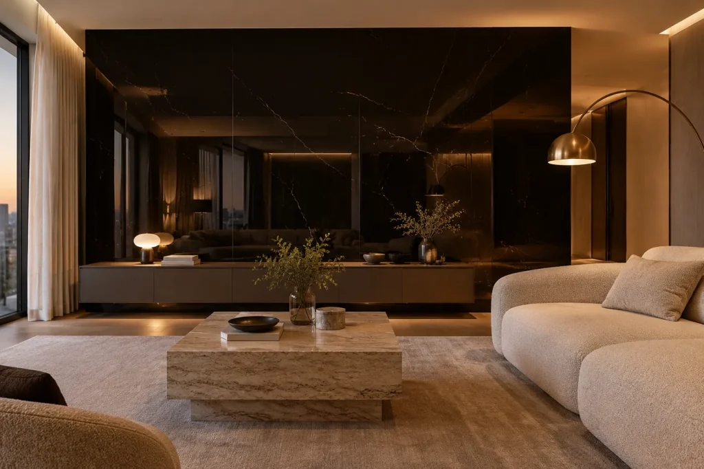 Residential project – Mirror Black Feature Wall with Eysin Board wall panels